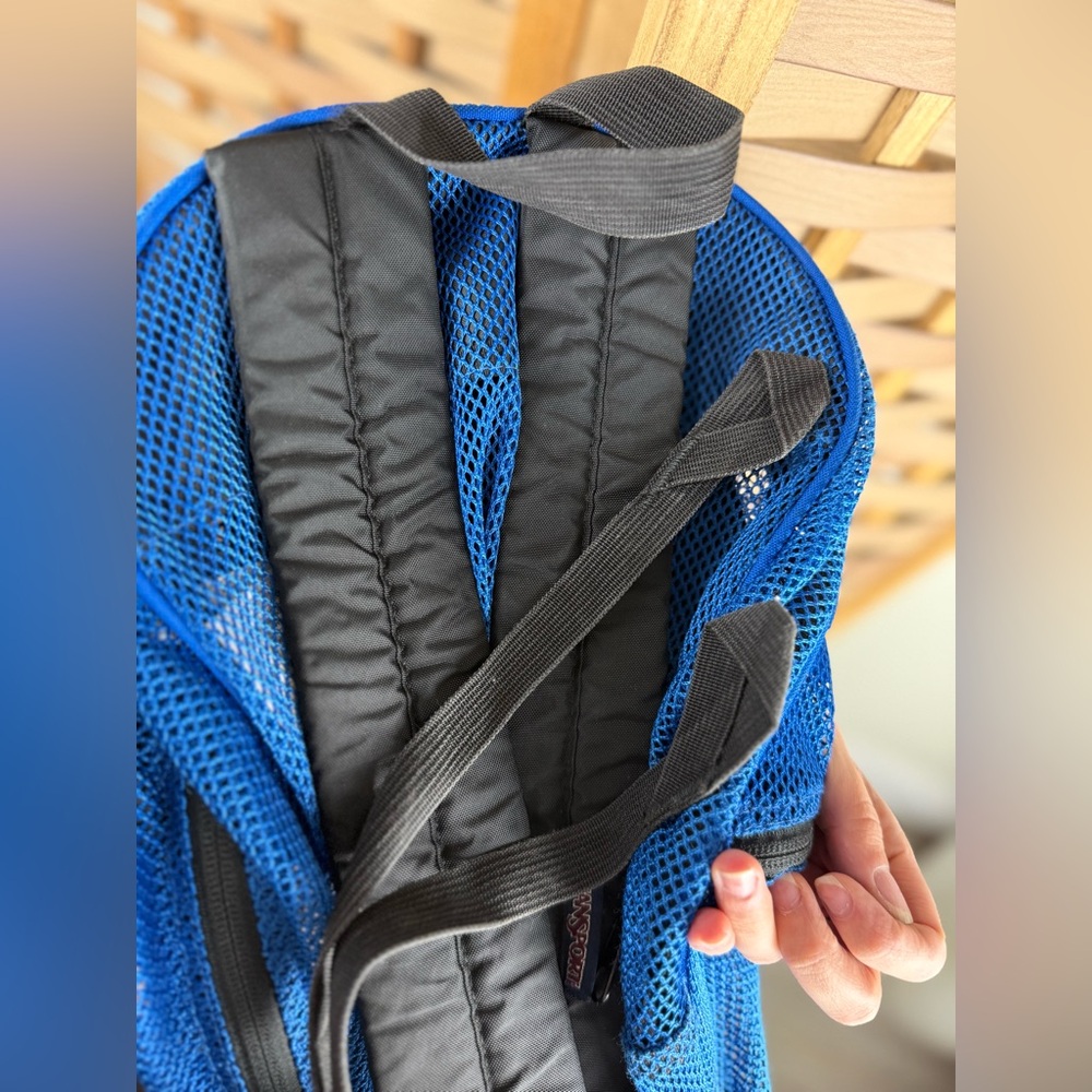 JANSPORT Royal Blue Mesh Backpack - Picture 3 of 5